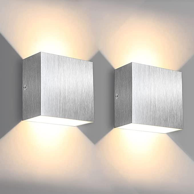 SOLMORE 2шт 6W LED Сучасний світлодіодний настінний світильник з нержавіючої сталі вуличний внутрішньої бра
