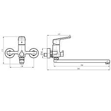 Змішувач для ванни TOPAZ LEXI TL21208A-H57-BL, фото 6
