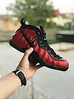 Мужские кроссовки Nike Найк Air Foamposite Pro, кожа, текстиль, черные с красным. 41