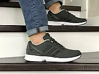 Мужские кроссовки Adidas Адидас Zx Flux, сетка, пена, серые с белым. 44