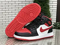 Мужские кроссовки Nike Найк Air Jordan, кожа, черные с белым. 41
