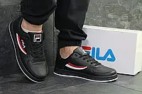 Мужские кроссовки FILA Фила черные с белым и крассным 41