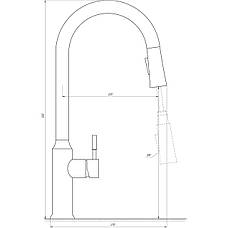 Змішувач для кухні Globus Lux ALPEN SBT1-2033-BB, фото 6