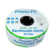 Крапельна стрічка Presto-PS евіттерна 3D Tube крапельниці через 20 см, витрата 2.7 л/год, довжина 1000 м (3D-20-1000)