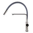 Змішувач для кухні Globus Lux DENVER Flex GDF-32-08-02 Сталь-Сірий Гофроїзлив, латунь, фото 7