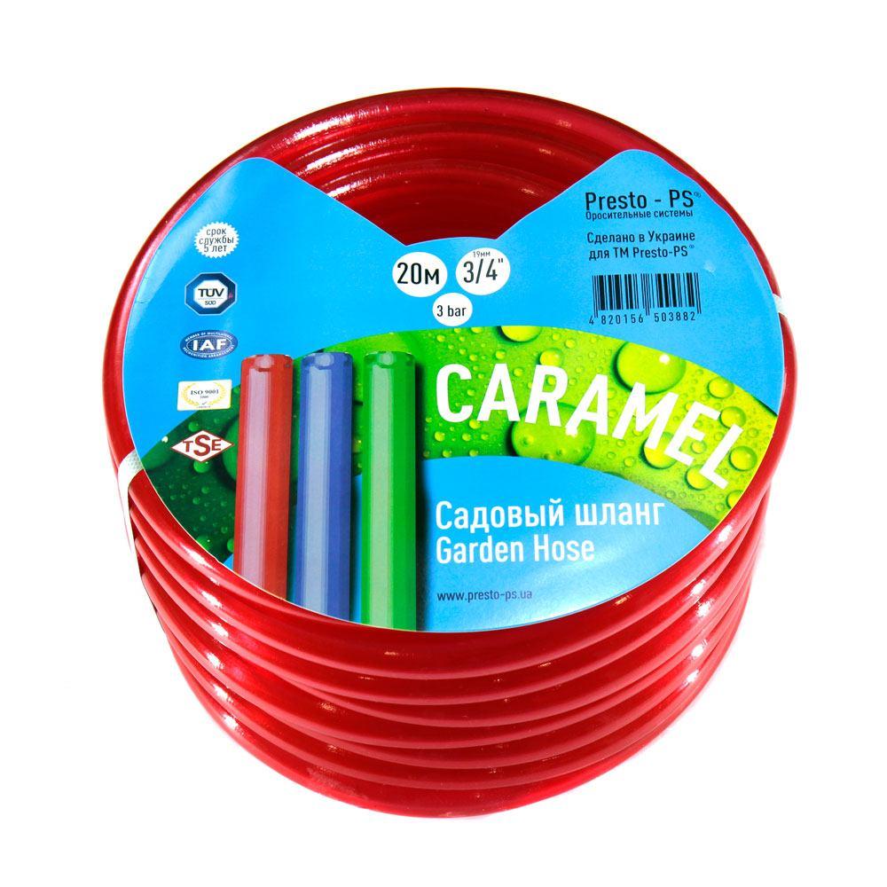 Шланг поливочный Presto-PS силикон садовый Caramel (красный) диаметр 3/4 дюйма, длина 50 м (SE-3/4 50) - фото 1 - id-p1621089663