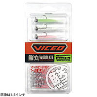 Набір приманок Viceo Aji Mebaru Worm Kit 1.8" 1.5г Glow