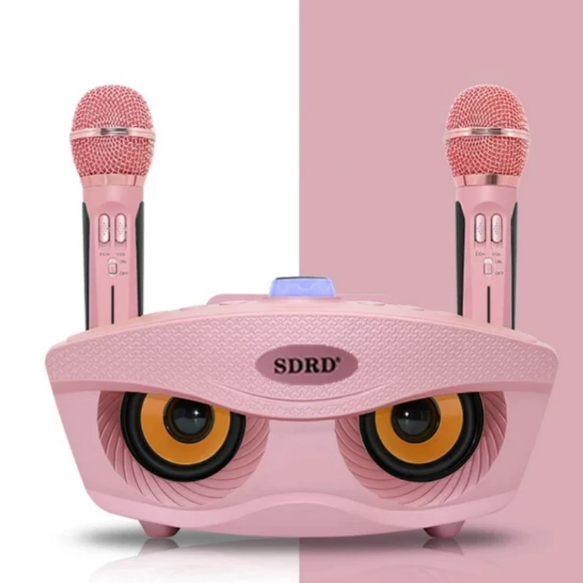 SDRD SD-306 система Караоке на два мікрофони з колонкою - Рожевий