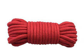 Веревка шибари для связывания и бондажа бдсм BONDAGE ROPE 10M, Red