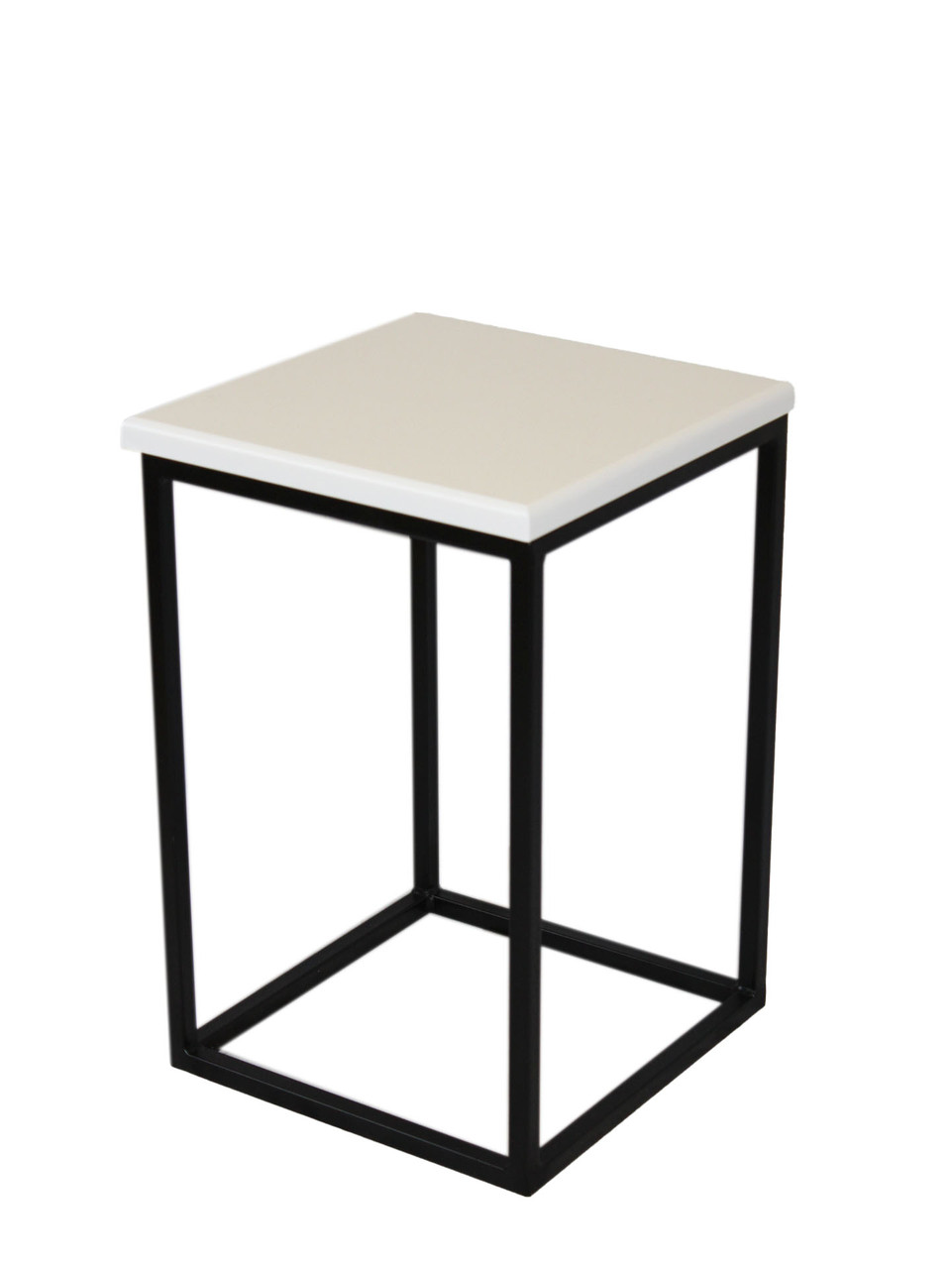 Табурет Куб у стилі Лофт чорний/білий, фото 1