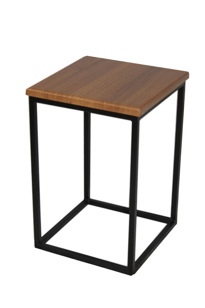 Підставка для квітів металева чорна/горіх лофт Наша Ковка, фото 1