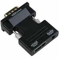 Конвертер HDMI to VGA з аудіо, Gp1, з HDMI на VGA OUT Black з звуком, Гарної якості, перехідний сеанс, dvi i to vga, dvi d 24 1 to