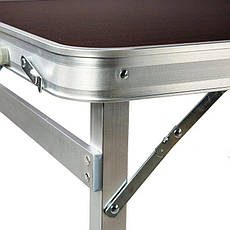 Посилений розкладний стіл валіза для пікніка + 4 стільці алюмінієвий 120х60х55/60/70 см, 3 режими, фото 2