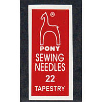 Иглы гобеленовые вышивальная №22 (25 шт) Pony (Индия) вышивка бисером, нитками, лентами, гладью