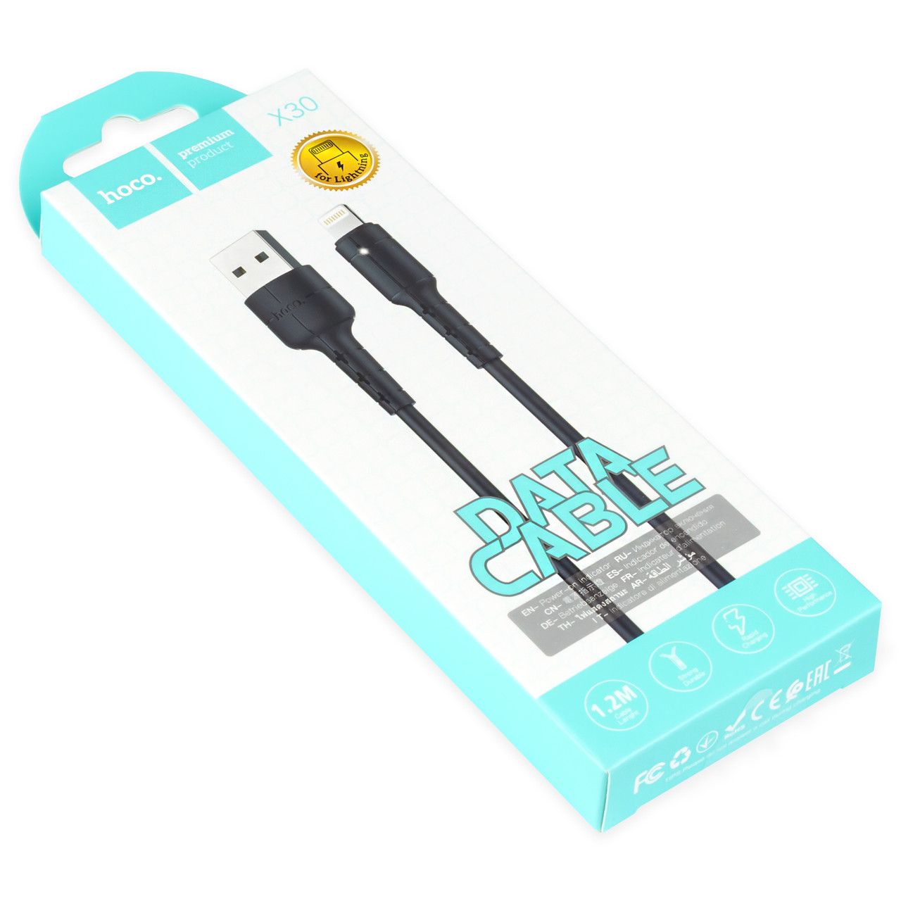 Кабель USB - Lightning HOCO X30 1.2м чорний