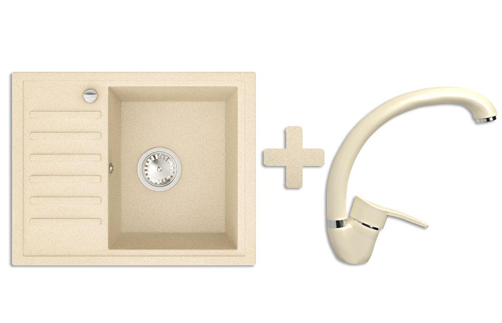 Комплект: мийка гранітна ASKANIA MASTER Бежевий + кран