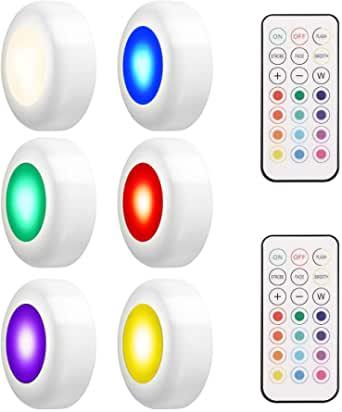 LEDGLE RGB Підсвічування для шафи Світлодіодний точковий нічник з батарейним живленням та дистанційним керуванням