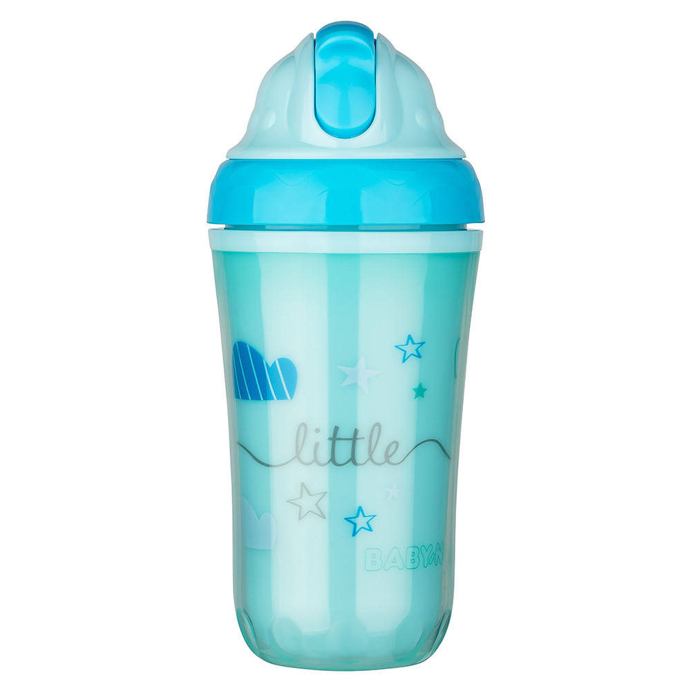 Термочашка з трубочкою блакитна Baby-Nova 250мл (4001071012592)