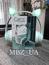 Бездротові навушники з вушками HF BIG VZV-24M дитячі бірюзові Накладні навушники Bluetooth з вушками, фото 3