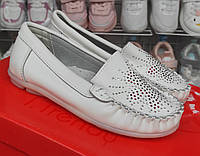 Білі туфлі Мокасини шкіряні для дівчинки 29 (18,5),30 (19)