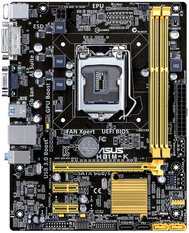 НАДІЙНА ПЛАТА LGA1150 ASUS H81M-K DDR3 /USB3.0 Підтримує SATA3 + Core-i7,i5,i3 4го ПОКОЛІННЯ 1150