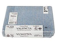 Плед хлопковый Vladi - Валенсия №2 Verona бело-ярк.голубой 140*200 полуторный