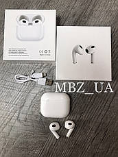 Навушники AirPods 3 Bluetooth, Білі для IPhone та Android, фото 3