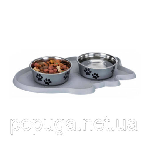 Trixie Килимок під миски з бортиком, гума 35 × 22 см, фото 1