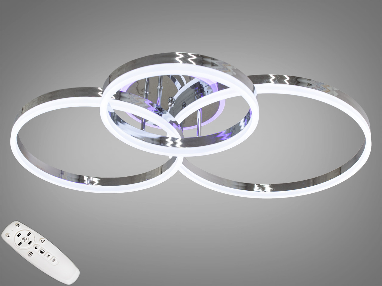 Люстра з пультом управління на 120 Вт у формі кілець до 20 м², 8174/345NEW HR, фото 1