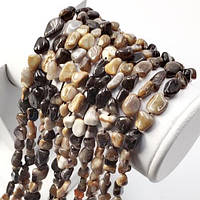 Бусини Коричнева Яшма 7х5 мм 46 шт Галтівка