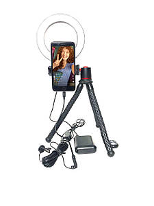 Набір блогера для iPhone з петличним мікрофоном (6 м), Led кільцем і кейсом