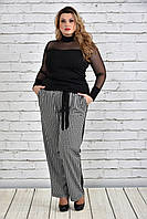 🍒 Вільні жіночі штани "гусяча лапка", супербатальні, від 42 по 74 розмір!