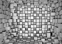 3 д фото обои серые кубики 368х254 см Область в квадратах (2505P8) Клей в подарок