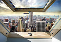 Фотошпалери 3D 368х254 см місто Нью-Йорк: Манхеттен з вікна (10415P8) Клей в подарунок