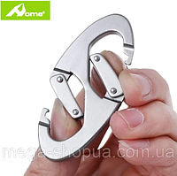 Карабін великий алюмінієвий двосторонній 67 мм для ключів, брелка