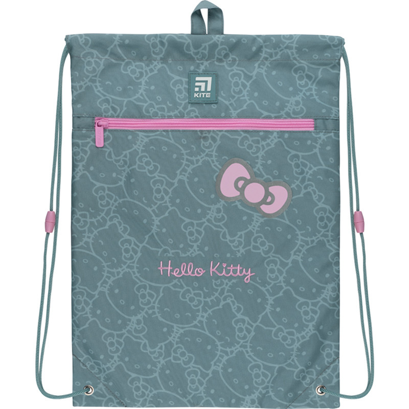 Сумка для взуття з кишенею Kite Education Hello Kitty HK22-601M-1 112 г 46x33 см сіро-бірюзовий