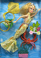Кукла русалочка с морскими животными и аксессуарами