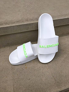 Жіночі Шльопанці Balenciaga Slides Big Logo White 36-38