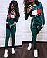 Прогулянковий костюм кофта з принтом та змійками та звужені штани (р. 42-48) 11KO2271, фото 8