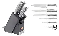 Набор кухонных ножей с деревянной подставкой 7 предметов Edenberg EB-11023 Набор ножей из нержавеющей стали