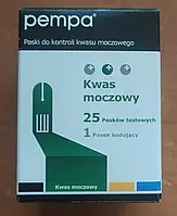 Тест-полоски Pempa BK-U1 мочевая кислота (аналог BENECHECK), 25 шт, ГЕРМАНИЯ