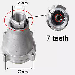 Верхній Редуктор на мотокосу 7 шліц діаметр труби 26 мм під двигун фірмовий підшипник