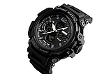 Чоловічий наручний електронний годинник Skmei 1343 All Black спортивний водостійкий кварцовий годинник, фото 2