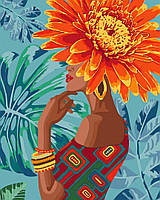 Рисование картина по номерам Девушка тропический цветок 40х50 см GX40015 Картины по номерам Брашми