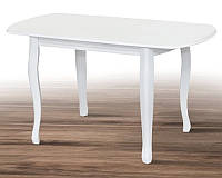 Дерев'яний стіл для кухні Турин білий 110+30х70 см