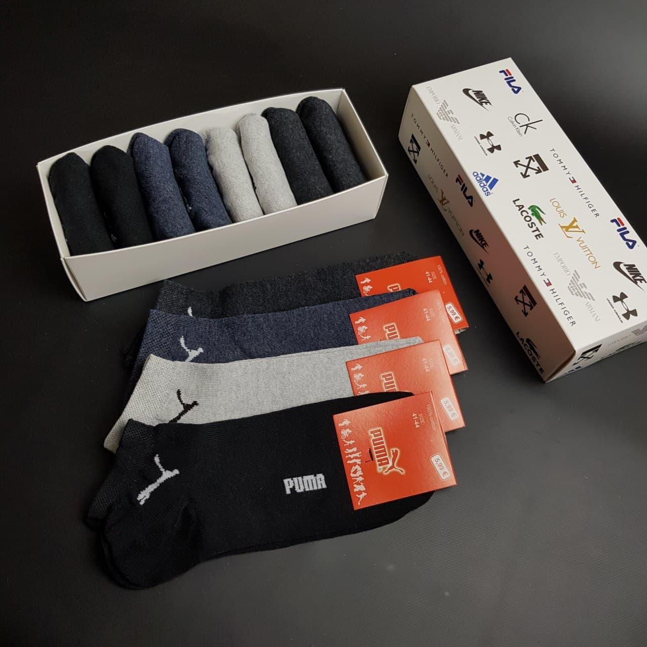 Набір укорочених чоловічих шкарпеток Puma у фірмовій коробці | 8 пар