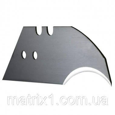Лезо змінне трапецевидне з вигнутим вістрям STANLEY : M= 19 x 0.65 мм. L= 60 мм. 5 (Шт/Уп.)