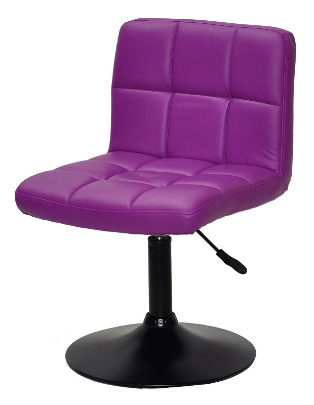 Стілець Arno BK — Base Ек шкірозамінник фіолетовий 1010, на чорній опорі млинці з регулюванням висоти, фото 1