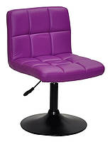 Стілець Arno BK — Base Ек шкірозамінник фіолетовий 1010, на чорній опорі млинці з регулюванням висоти, фото 2