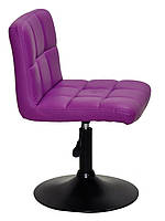 Стілець Arno BK — Base Ек шкірозамінник фіолетовий 1010, на чорній опорі млинці з регулюванням висоти, фото 4